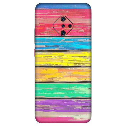 VIVO Z/V/X/T/U/S Series Phone Skins (All Models) - Multi Colour Wooden Wall - Matte Finish (M-96) Vivo S1 Pro
