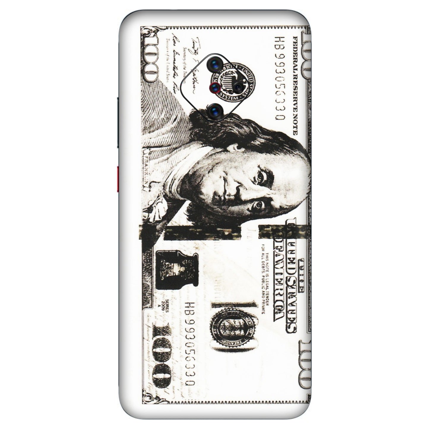 VIVO Z/V/X/T/U/S Series Phone Skins (All Models) - 100 Dollar Currency - Transparent Finish (T-01) Vivo S1 Pro