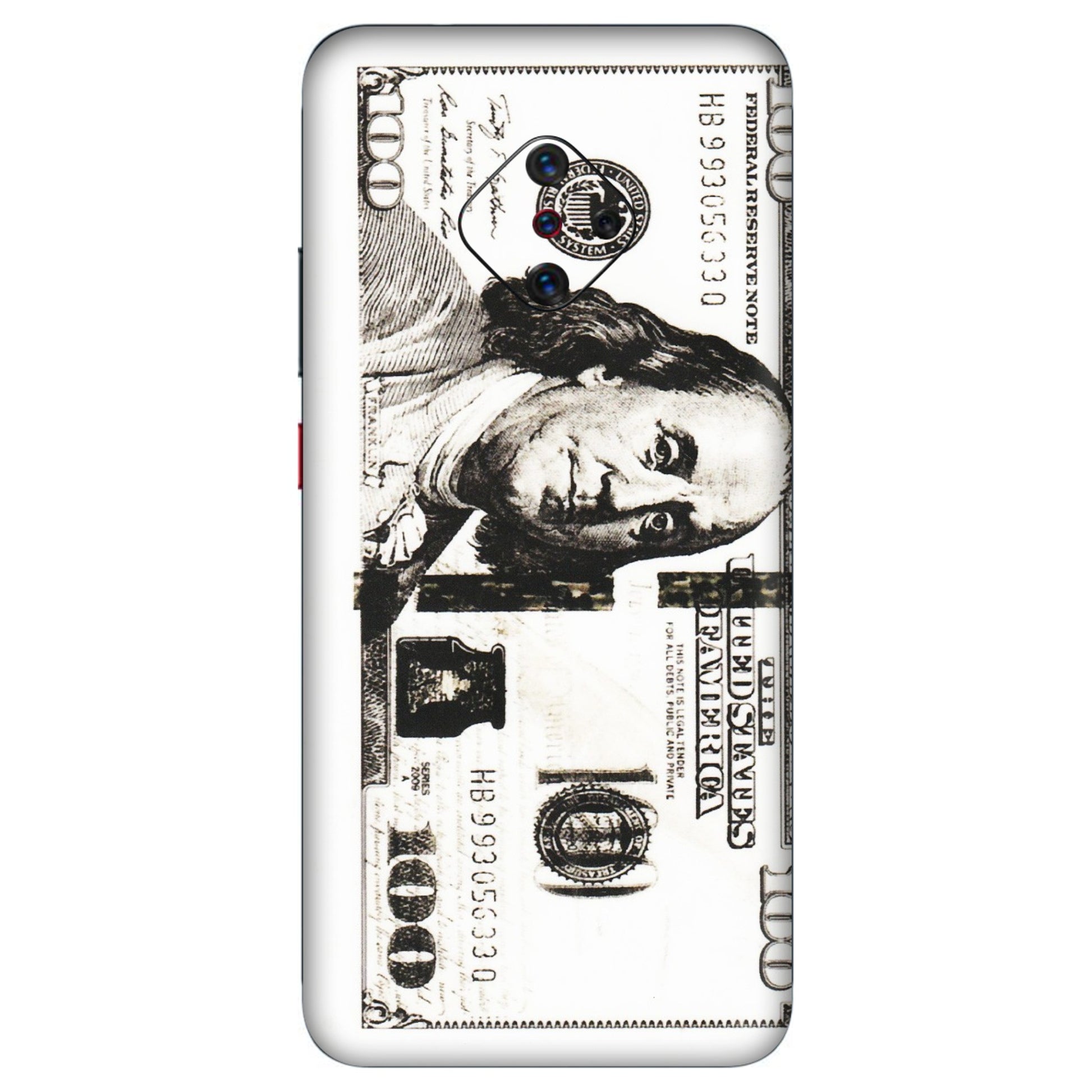 VIVO Z/V/X/T/U/S Series Phone Skins (All Models) - 100 Dollar Currency - Transparent Finish (T-01) Vivo S1 Pro