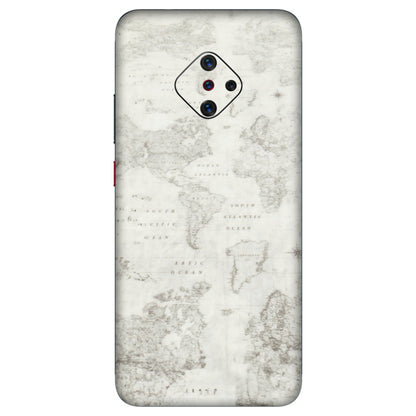 VIVO Z/V/X/T/U/S Series Phone Skins (All Models) - World Travel Map - Transparent Finish (T-04) Vivo S1 Pro