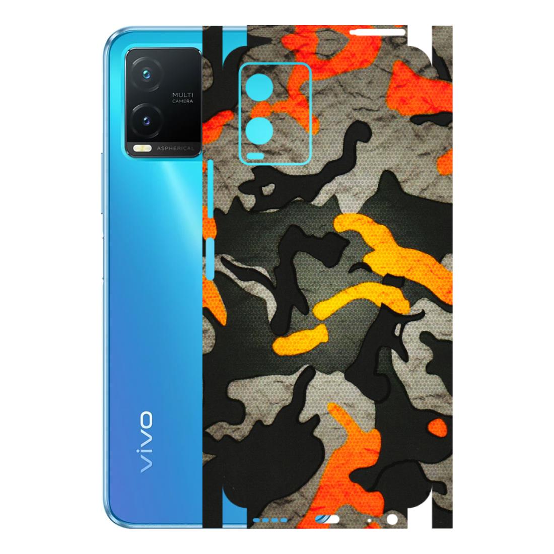 VIVO Z/V/X/T/U/S Series Phone Skins (All Models) - Orange Camouflage - 3D Embossed Finish (L-204) Vivo T1X