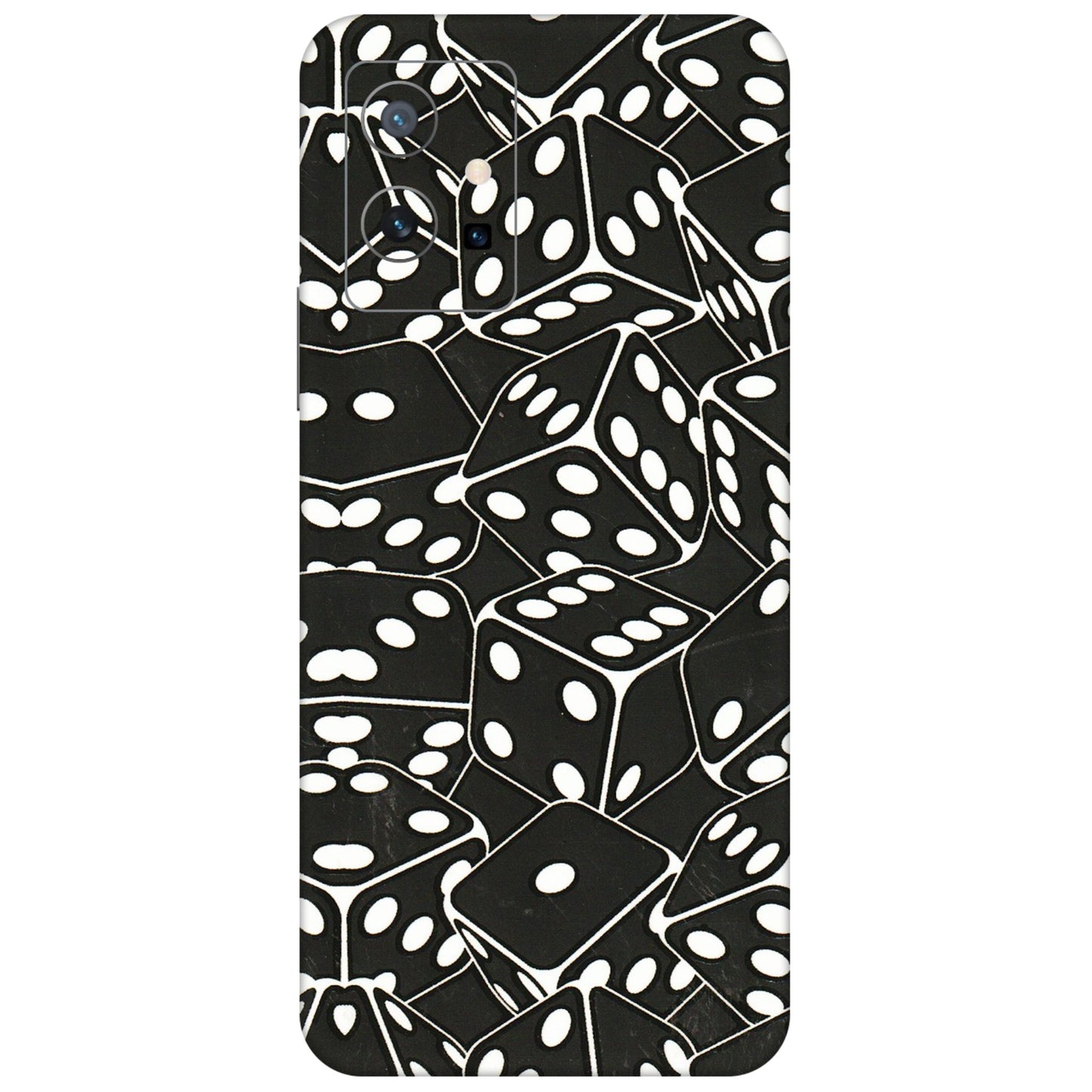 VIVO Z/V/X/T/U/S Series Phone Skins (All Models) - Big Black Dices - 3D Embossed Finish (L-106) Vivo T1 (5G)