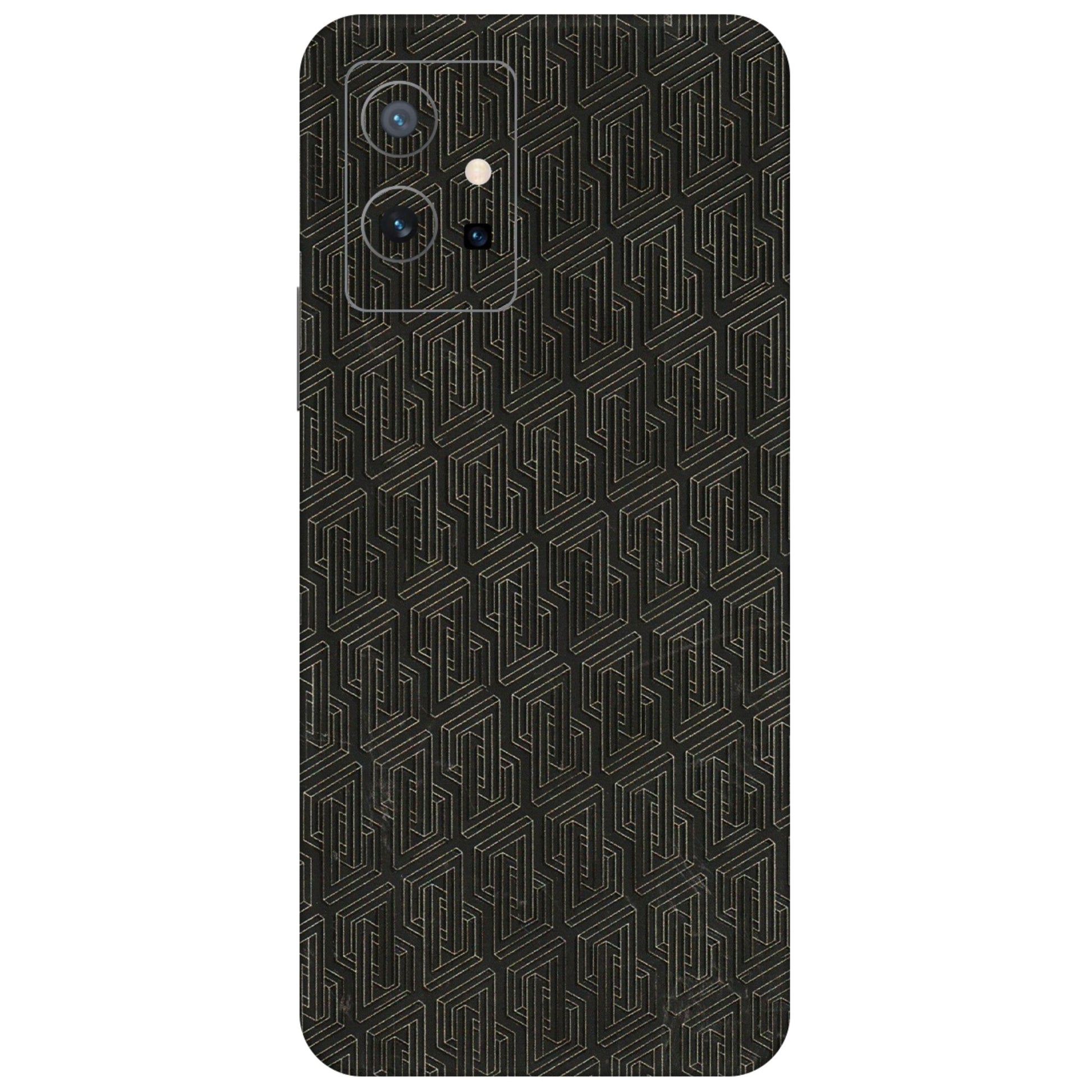 VIVO Z/V/X/T/U/S Series Phone Skins (All Models) - Black Abstract Pattern - 3D Embossed Finish (L-117) Vivo T1 (5G)