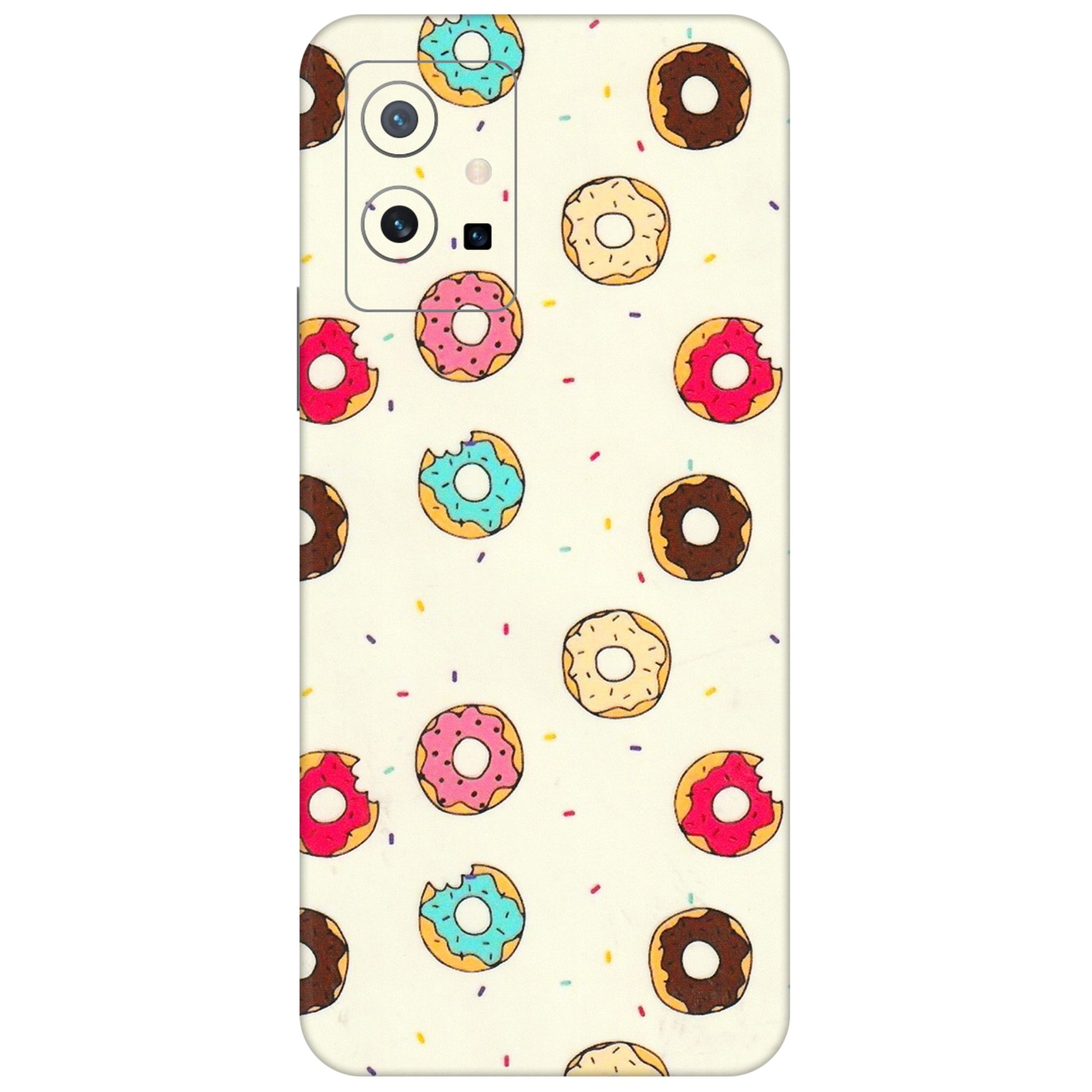 VIVO Z/V/X/T/U/S Series Phone Skins (All Models) - Mini Donuts Doodle Art - 3D Embossed Finish (L-122) Vivo T1 (5G)