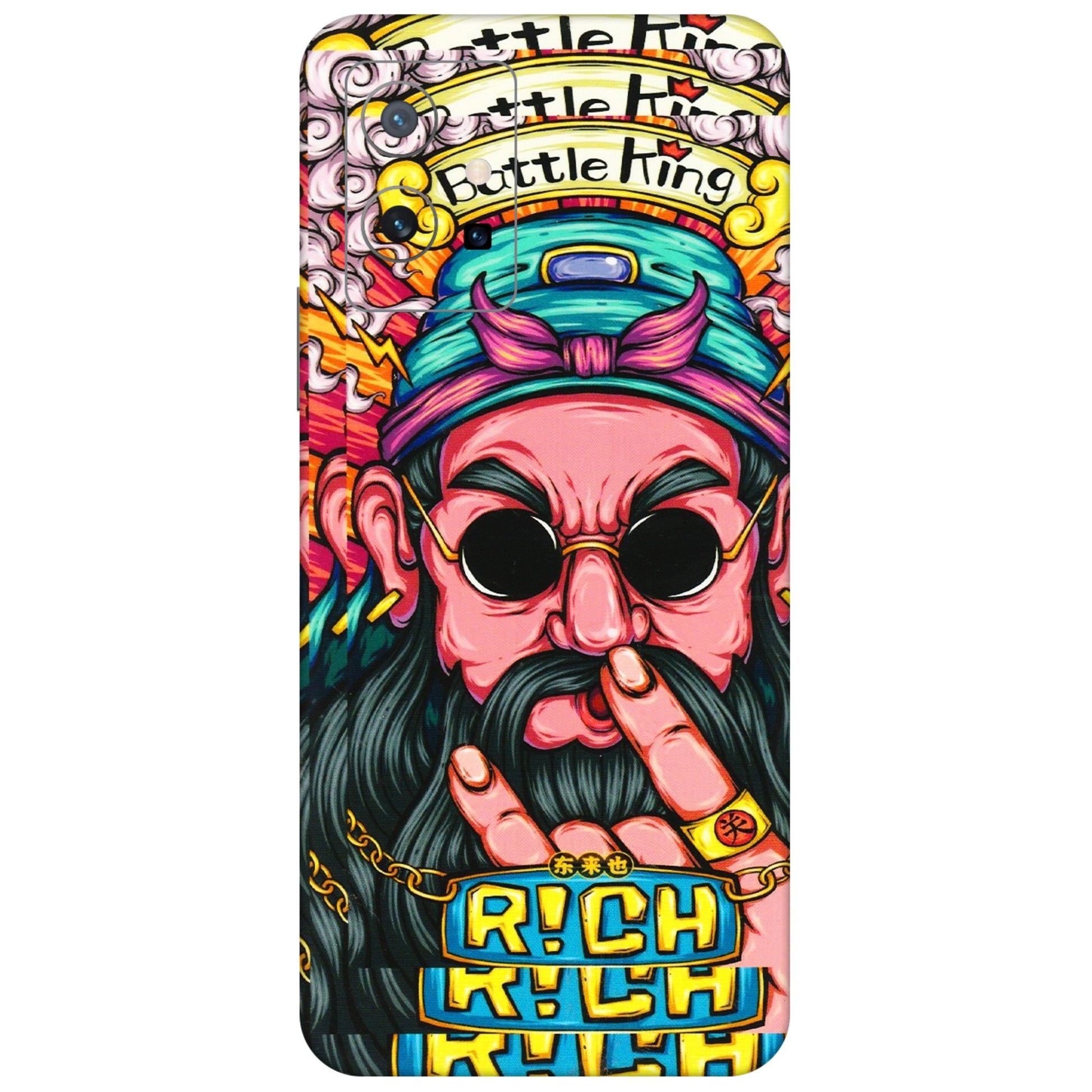 VIVO Z/V/X/T/U/S Series Phone Skins (All Models) - Battle King Dude Face - 3D Embossed Finish (L-178) Vivo T1 (5G)