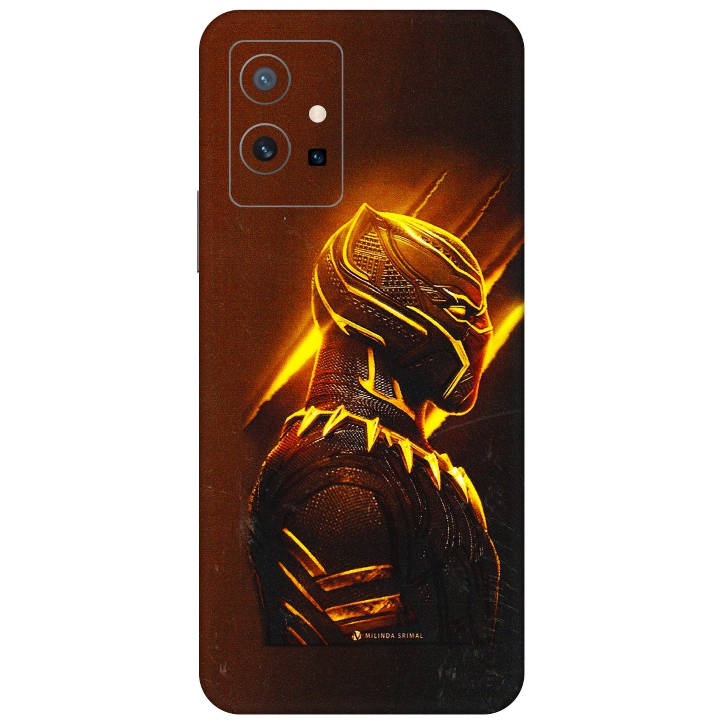 VIVO Z/V/X/T/U/S Series Phone Skins (All Models) - Gold Black Panther - 3D Embossed Finish (L-181) Vivo T1 (5G)