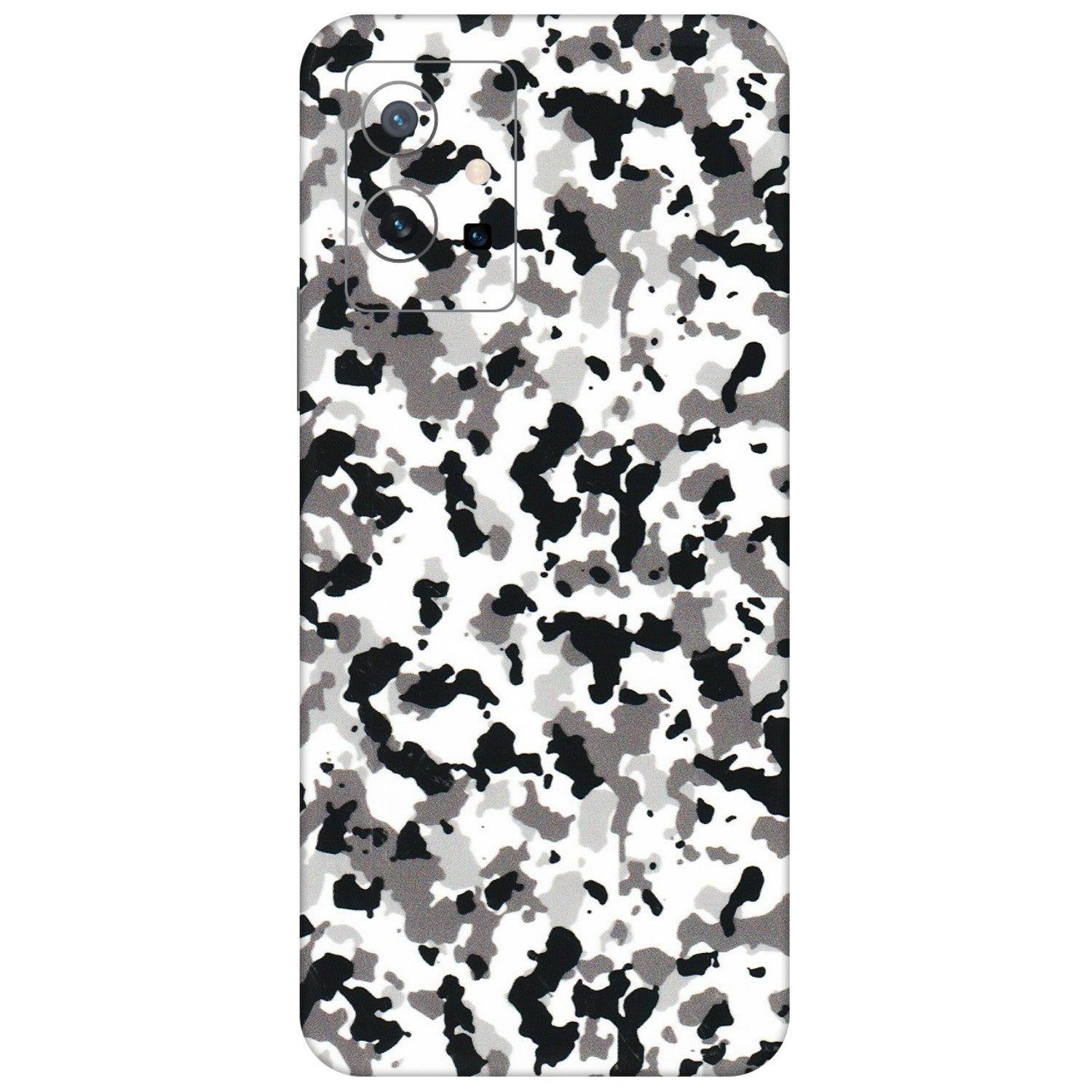 VIVO Z/V/X/T/U/S Series Phone Skins (All Models) - White Black Camouflage - 3D Embossed Finish (L-18) Vivo T1 (5G)