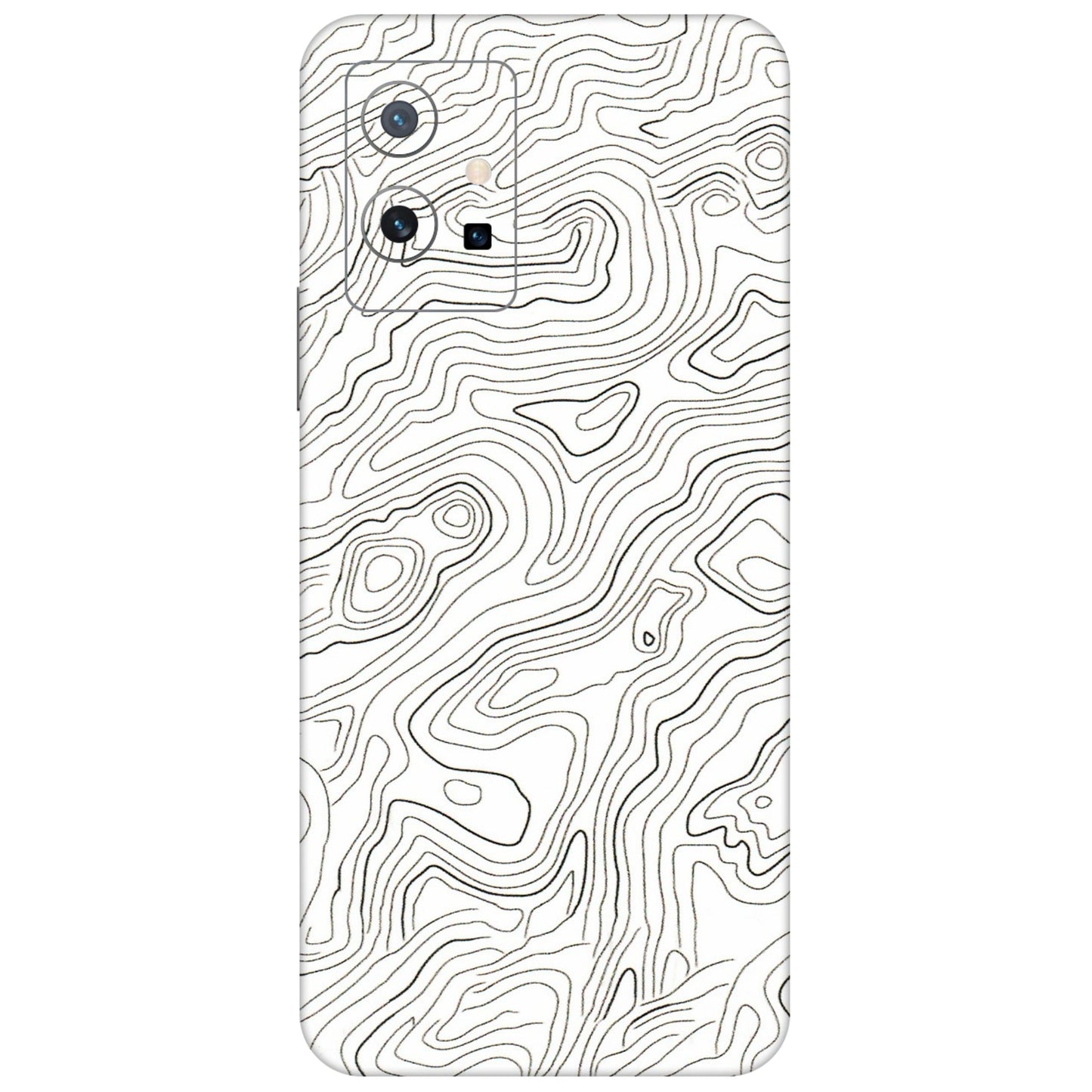 VIVO Z/V/X/T/U/S Series Phone Skins (All Models) - White Black Swirls - 3D Embossed Finish (L-219) Vivo T1 (5G)