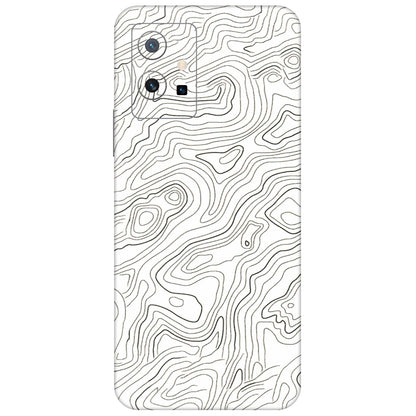 VIVO Z/V/X/T/U/S Series Phone Skins (All Models) - White Black Swirls - 3D Embossed Finish (L-219) Vivo T1 (5G)