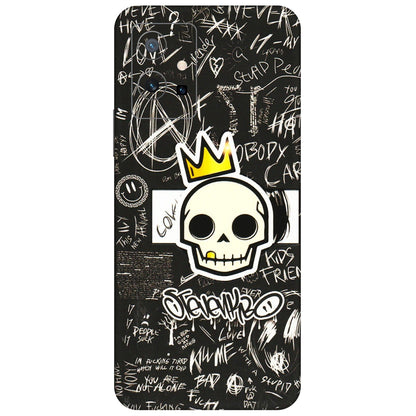 VIVO Z/V/X/T/U/S Series Phone Skins (All Models) - Funny Skull Black Chalk Grafitti - 3D Embossed Finish (L-22) Vivo T1 (5G)