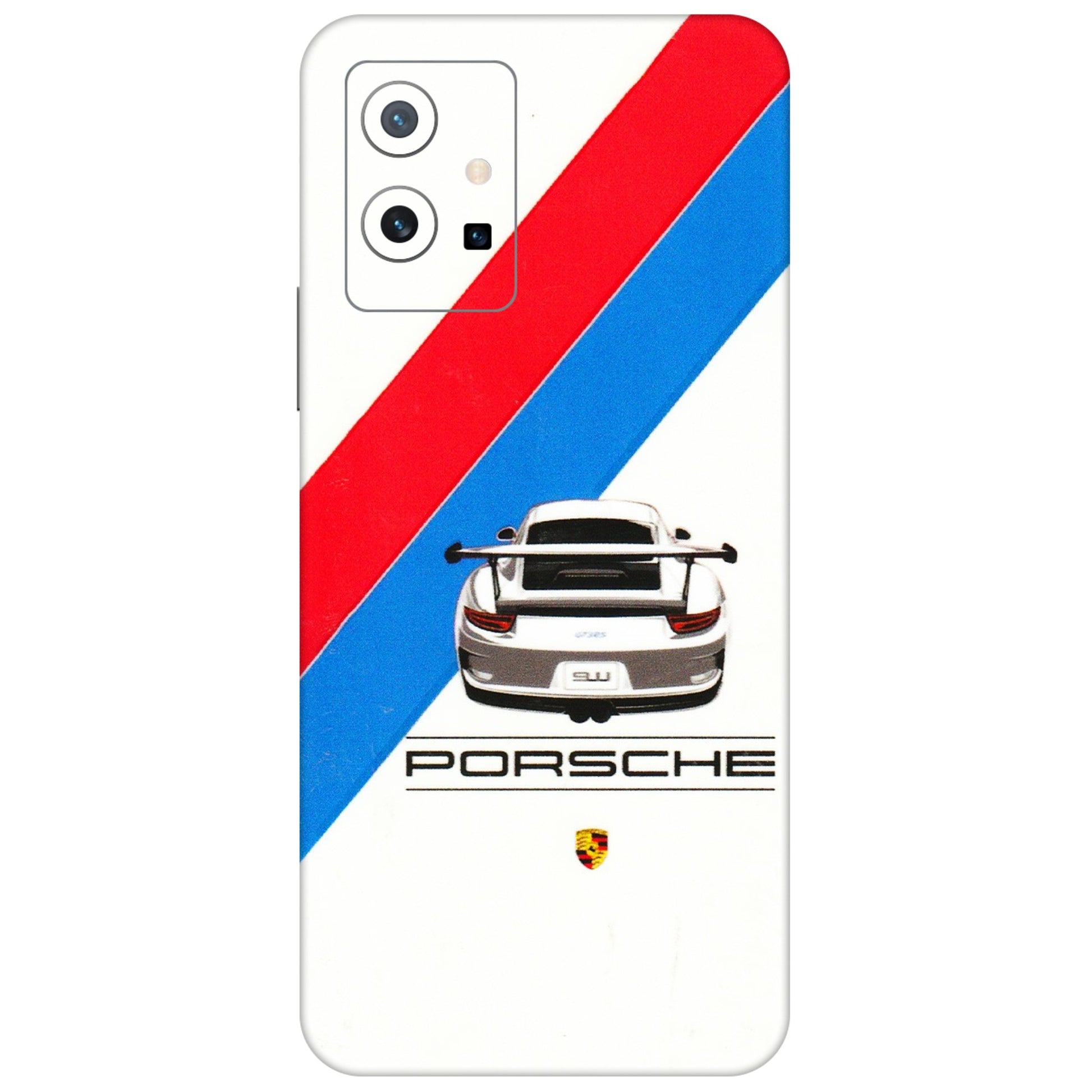 VIVO Z/V/X/T/U/S Series Phone Skins (All Models) - Porche Car Sober Logo - 3D Embossed Finish (L-248) Vivo T1 (5G)