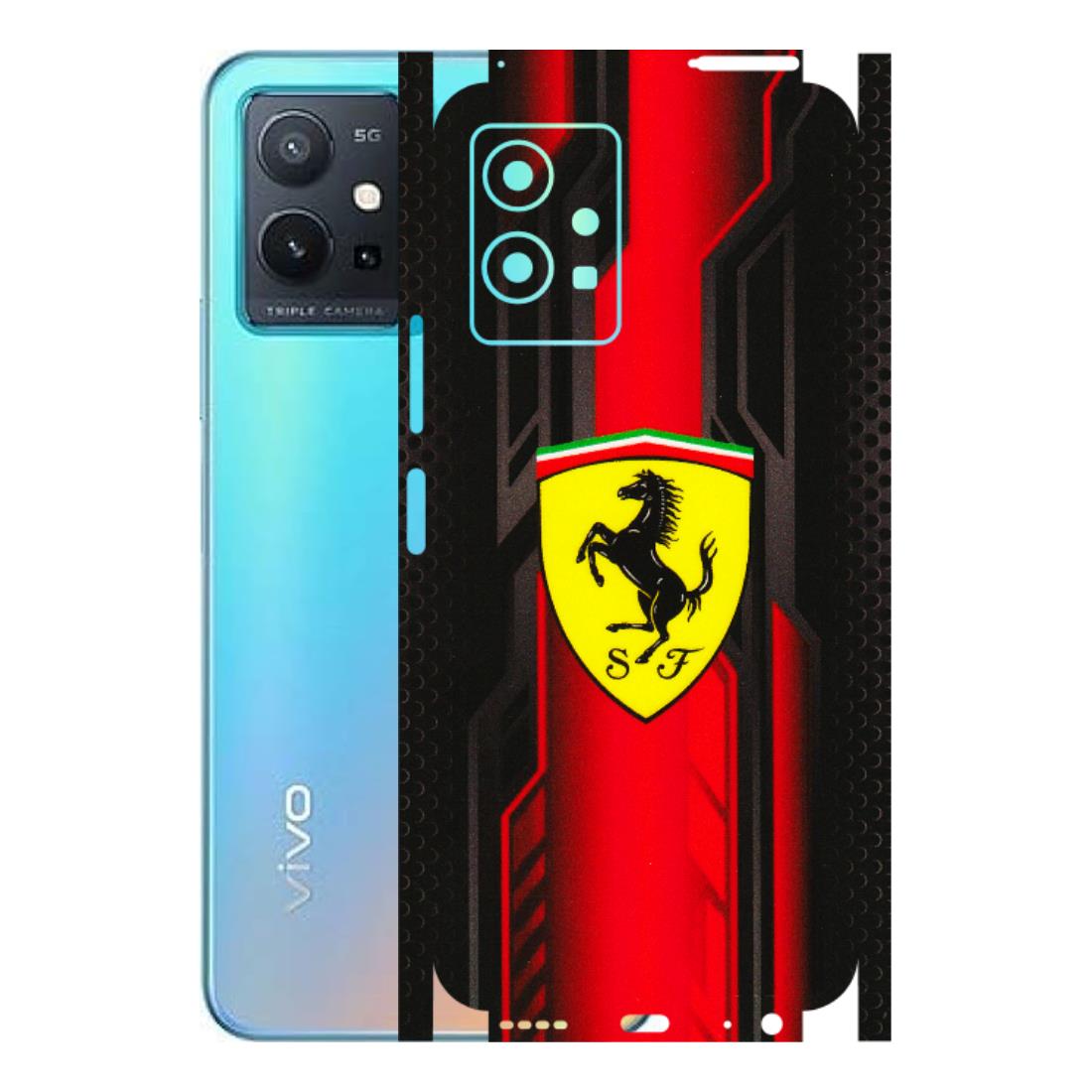 VIVO Z/V/X/T/U/S Series Phone Skins (All Models) - Black Ferrari Logo - 3D Embossed Finish (L-253) Vivo T1 (5G)