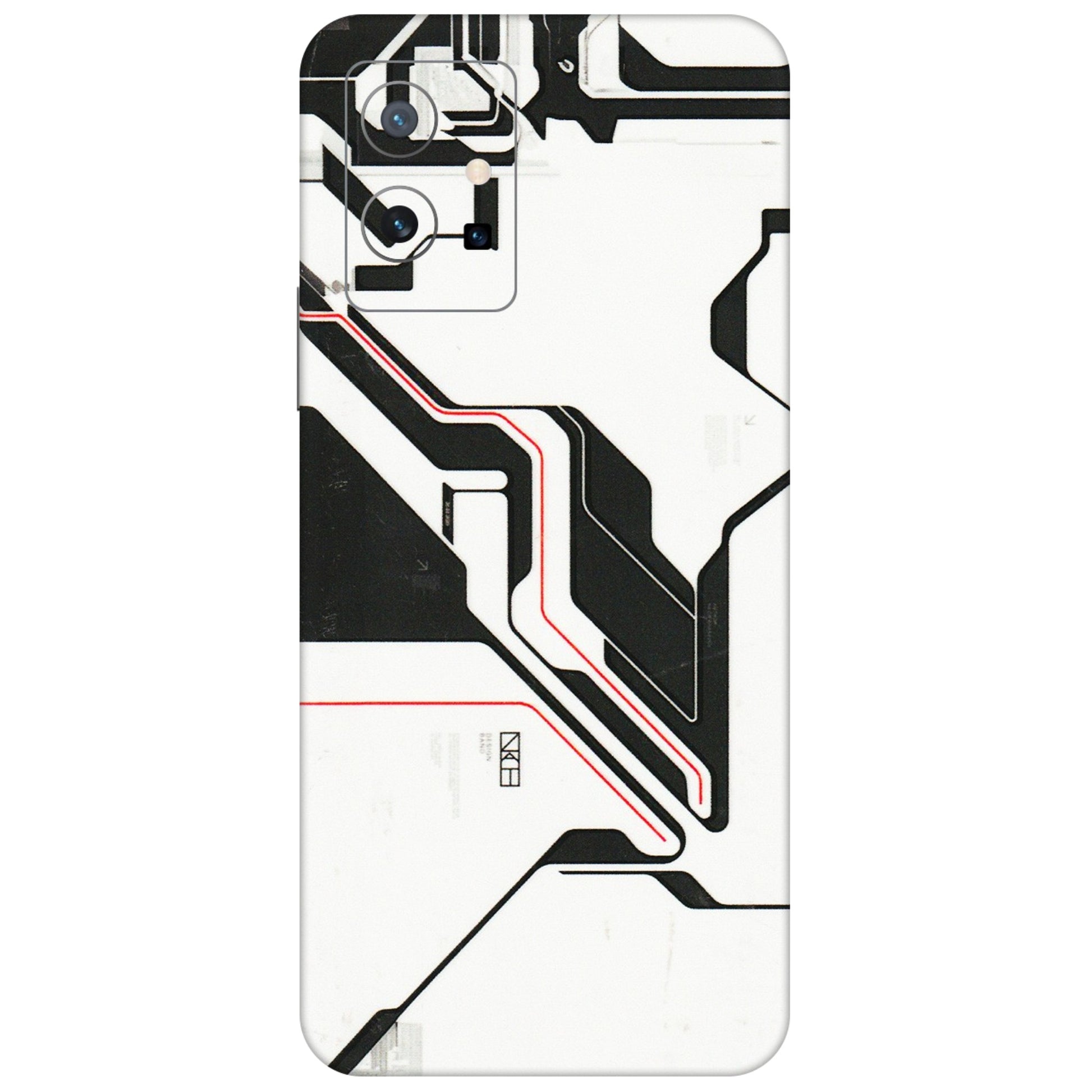 VIVO Z/V/X/T/U/S Series Phone Skins (All Models) - White Techy Logo - 3D Embossed Finish (L-312) Vivo T1 (5G)