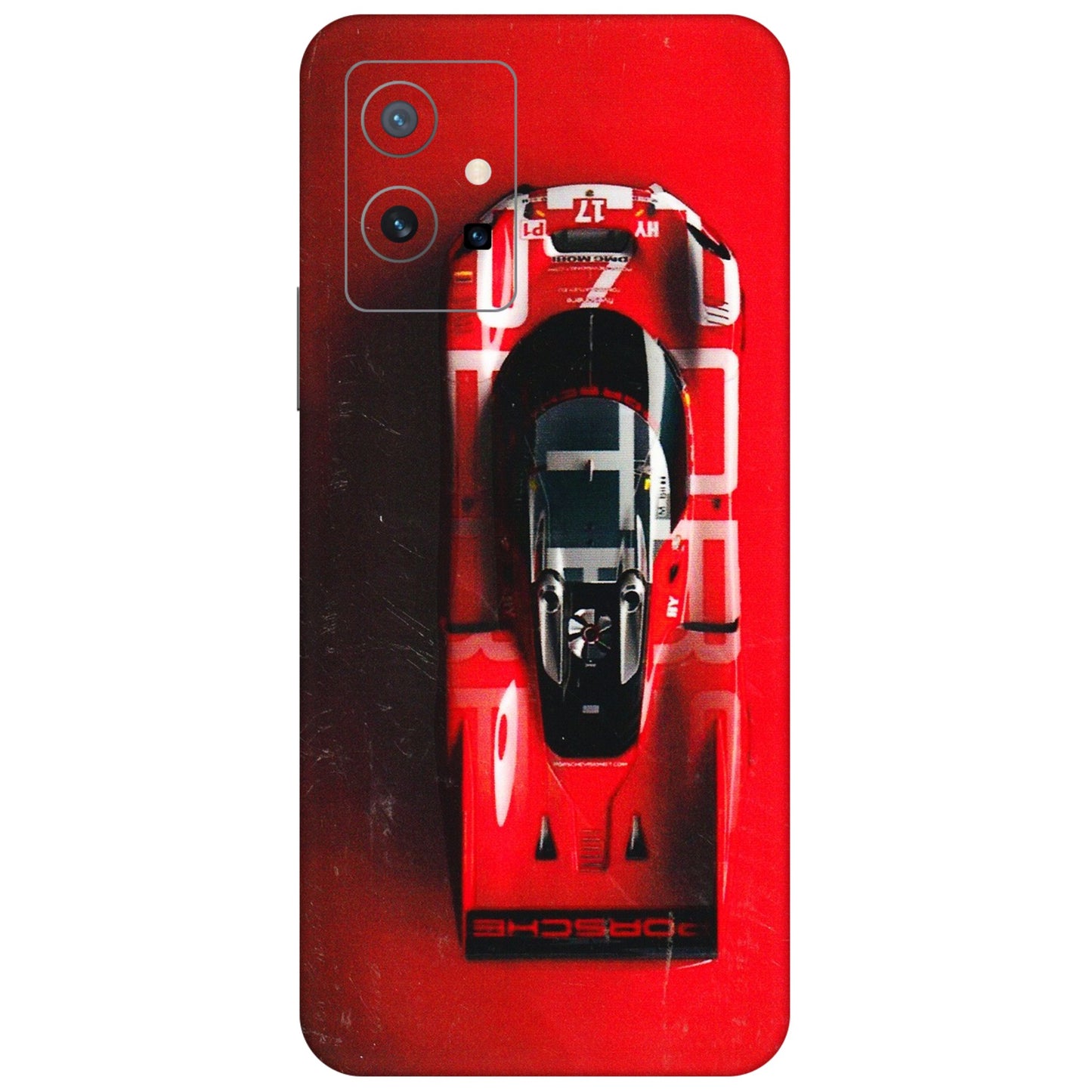 VIVO Z/V/X/T/U/S Series Phone Skins (All Models) - Red Porsche Car Logo - 3D Embossed Finish (L-315) Vivo T1 (5G)