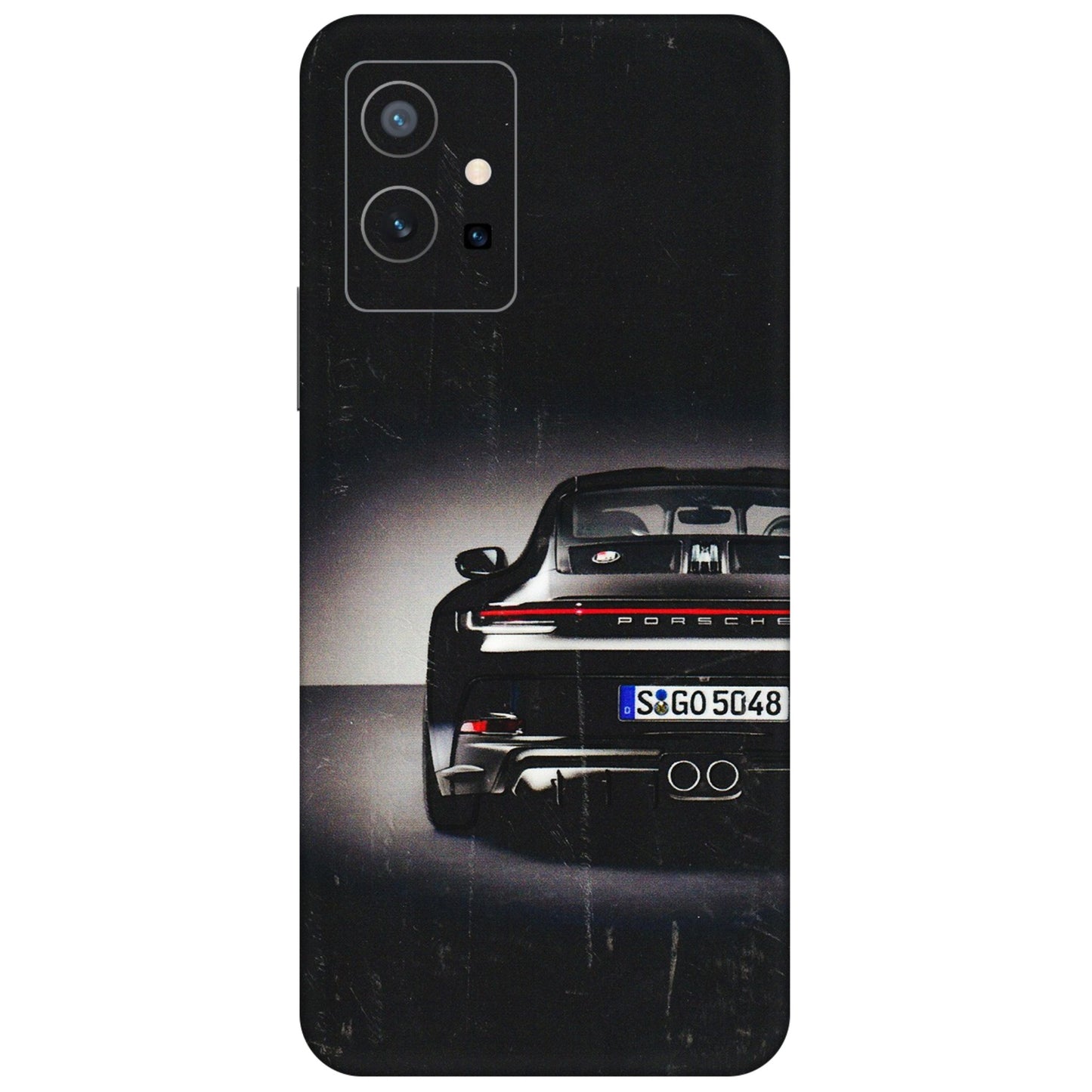 VIVO Z/V/X/T/U/S Series Phone Skins (All Models) - New Black Porsche GT3 - 3D Embossed Finish (L-327) Vivo T1 (5G)