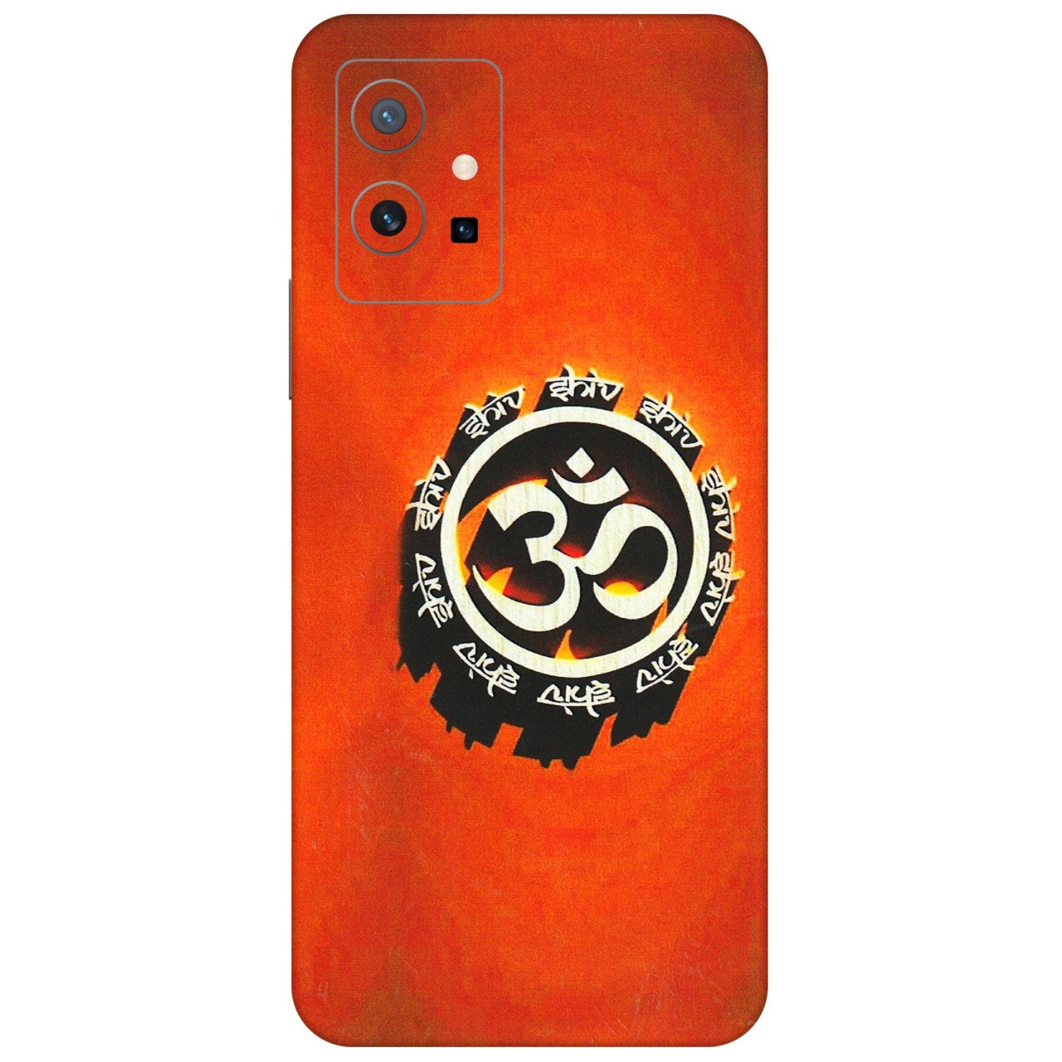 VIVO Z/V/X/T/U/S Series Phone Skins (All Models) - Aum Shiv Orange - 3D Embossed Finish (L-32) Vivo T1 (5G)