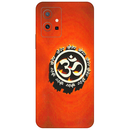 VIVO Z/V/X/T/U/S Series Phone Skins (All Models) - Aum Shiv Orange - 3D Embossed Finish (L-32) Vivo T1 (5G)