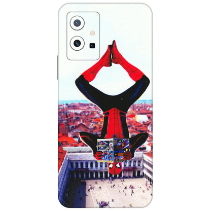 VIVO Z/V/X/T/U/S Series Phone Skins (All Models) - Spiderman Hanging - 3D Embossed Finish (L-53) Vivo T1 (5G)