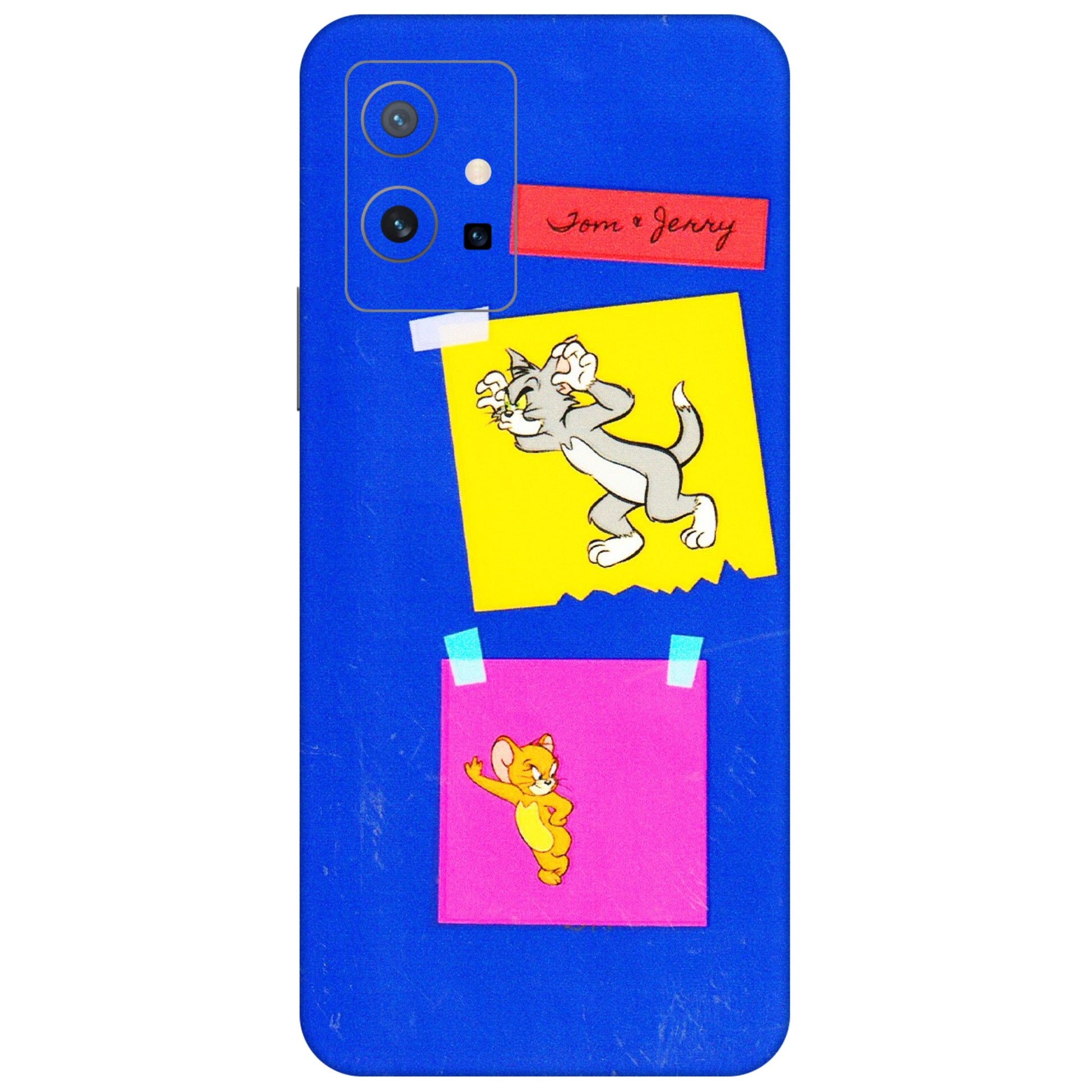 VIVO Z/V/X/T/U/S Series Phone Skins (All Models) - Tom N Jerry Sticky Notes - 3D Embossed Finish (L-88) Vivo T1 (5G)
