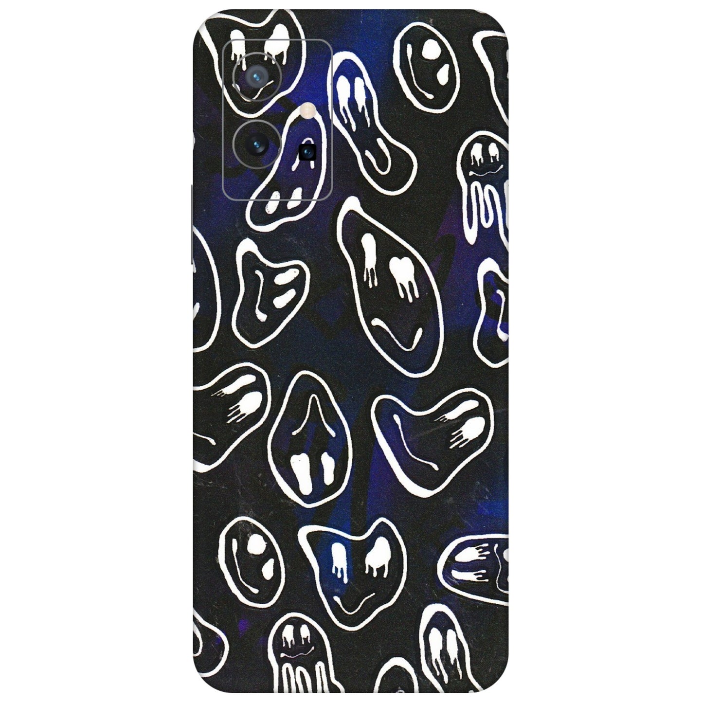 VIVO Z/V/X/T/U/S Series Phone Skins (All Models) - Distorted Smileys - 3D Embossed Finish (L-92) Vivo T1 (5G)