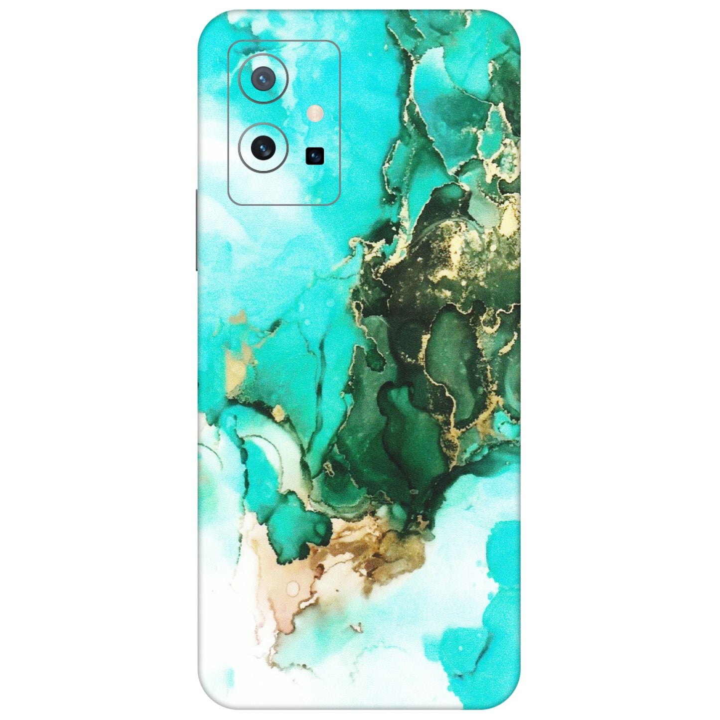 VIVO Z/V/X/T/U/S Series Phone Skins (All Models) - The Blue Gold Marble - Matte Finish (M-124) Vivo T1 (5G)