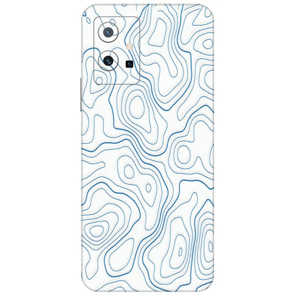 VIVO Z/V/X/T/U/S Series Phone Skins (All Models) - Blue And White Swirls - Matte Finish (M-139) Vivo T1 (5G)