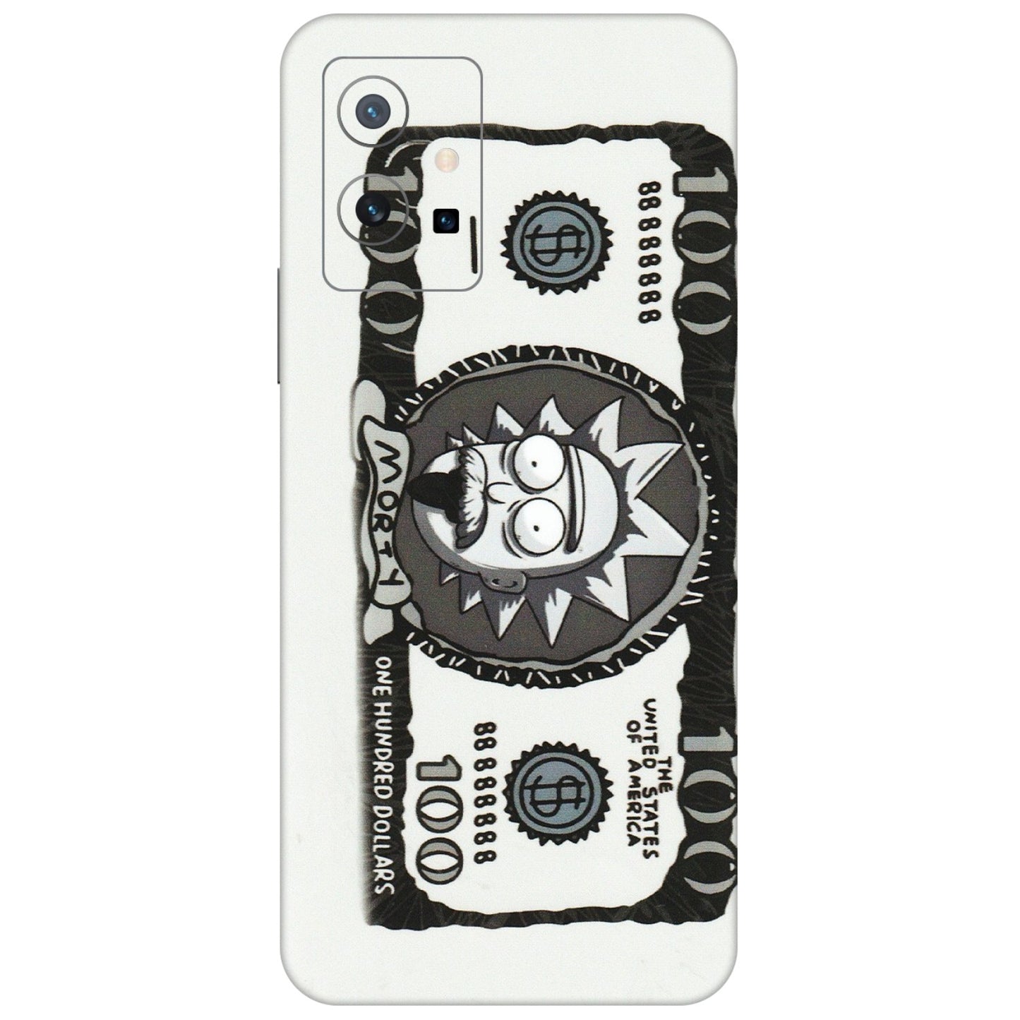 VIVO Z/V/X/T/U/S Series Phone Skins (All Models) - Rick And Morty Hundred Dollar Anime - Matte Finish (M-161) Vivo T1 (5G)