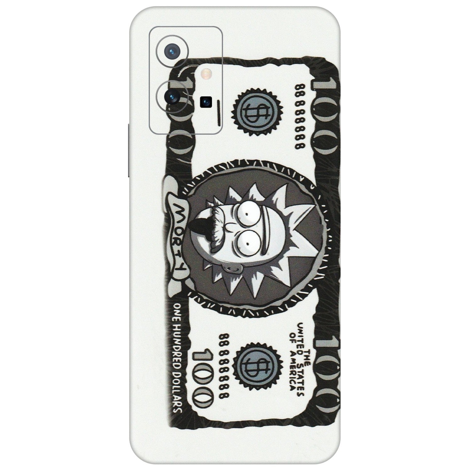 VIVO Z/V/X/T/U/S Series Phone Skins (All Models) - Rick And Morty Hundred Dollar Anime - Matte Finish (M-161) Vivo T1 (5G)