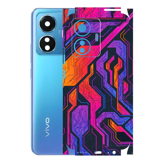 VIVO Z/V/X/T/U/S Series Phone Skins (All Models) - Tech Circuits Futuristic - 3D Embossed Finish (L-07) Vivo T1