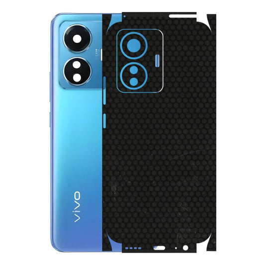 VIVO Z/V/X/T/U/S Series Phone Skins (All Models) - Black honeycomb - 3D Embossed Finish (L-114) Vivo T1