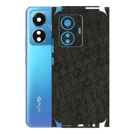 VIVO Z/V/X/T/U/S Series Phone Skins (All Models) - Black Abstract Pattern - 3D Embossed Finish (L-117) Vivo T1