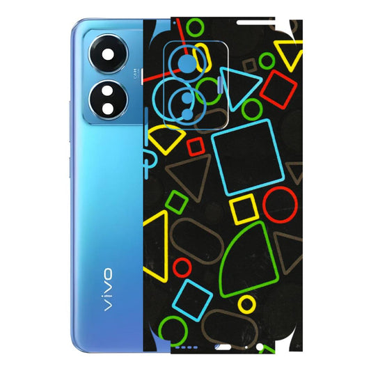 VIVO Z/V/X/T/U/S Series Phone Skins (All Models) - Black Shapes - 3D Embossed Finish (L-131) Vivo T1