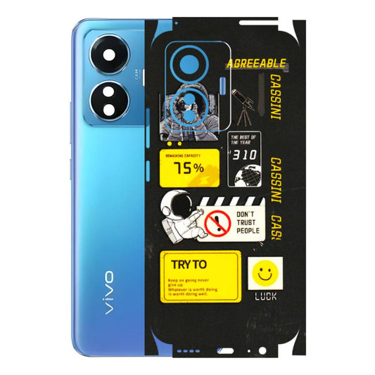VIVO Z/V/X/T/U/S Series Phone Skins (All Models) - Black Cassini - 3D Embossed Finish (L-161) Vivo T1