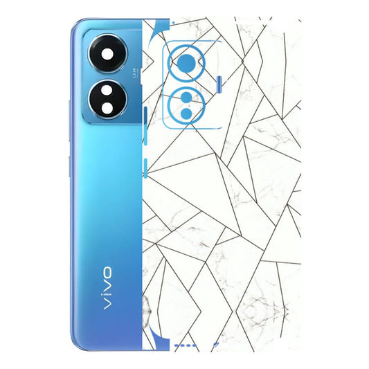 VIVO Z/V/X/T/U/S Series Phone Skins (All Models) - Luxury White Marble Effect - 3D Embossed Finish (L-168) Vivo T1