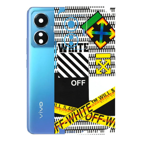 VIVO Z/V/X/T/U/S Series Phone Skins (All Models) - White Off Abstract - 3D Embossed Finish (L-172) Vivo T1