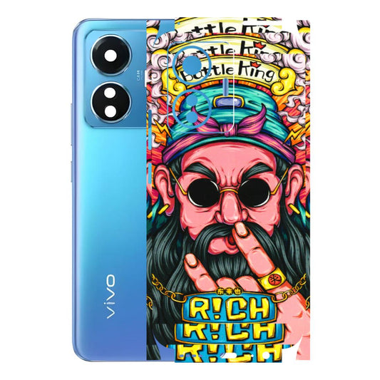VIVO Z/V/X/T/U/S Series Phone Skins (All Models) - Battle King Dude Face - 3D Embossed Finish (L-178) Vivo T1