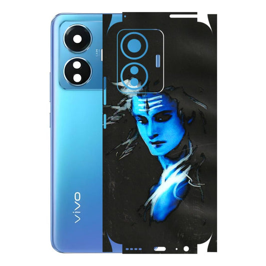 VIVO Z/V/X/T/U/S Series Phone Skins (All Models) - Har Har Mahadev Blue/Black - 3D Embossed Finish (L-185) Vivo T1