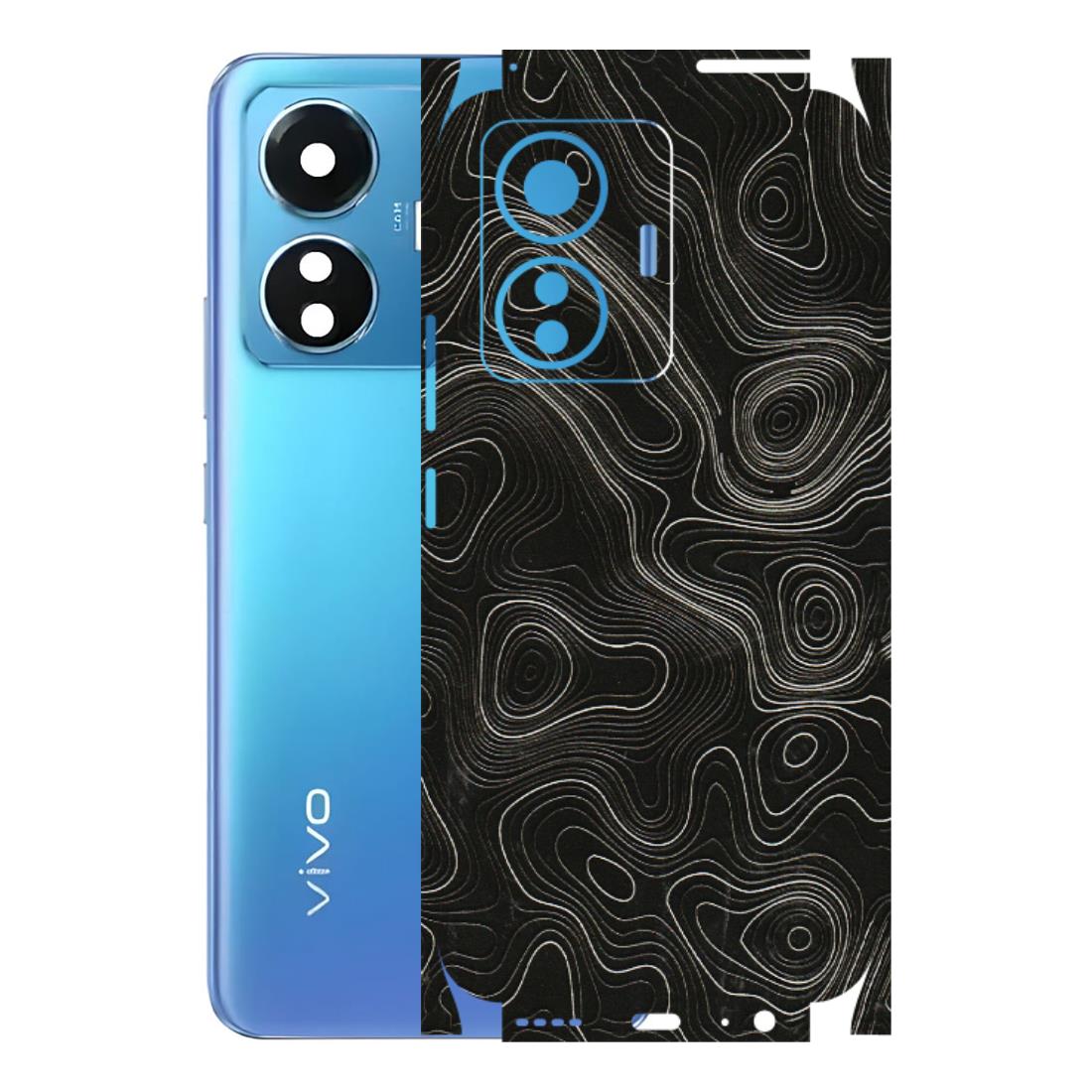 VIVO Z/V/X/T/U/S Series Phone Skins (All Models) - Black Swirl - 3D Embossed Finish (L-196) Vivo T1
