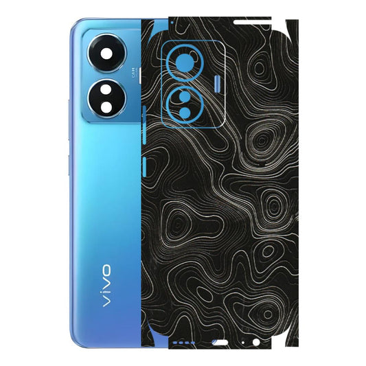VIVO Z/V/X/T/U/S Series Phone Skins (All Models) - Black Swirl - 3D Embossed Finish (L-196) Vivo T1