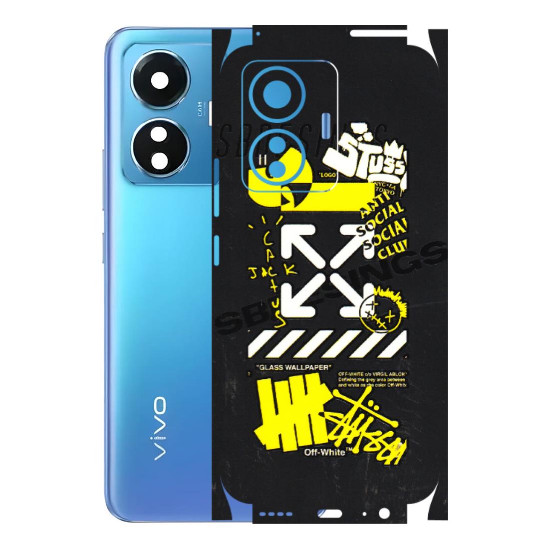 VIVO Z/V/X/T/U/S Series Phone Skins (All Models) - Anti Social Graffiti - 3D Embossed Finish (L-198) Vivo T1