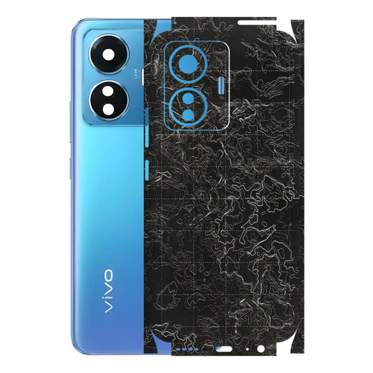 VIVO Z/V/X/T/U/S Series Phone Skins (All Models) - Black map Texture - 3D Embossed Finish (L-201) Vivo T1