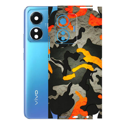 VIVO Z/V/X/T/U/S Series Phone Skins (All Models) - Orange Camouflage - 3D Embossed Finish (L-204) Vivo T1