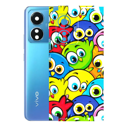 VIVO Z/V/X/T/U/S Series Phone Skins (All Models) - Cute Fluffy Birds - 3D Embossed Finish (L-213) Vivo T1