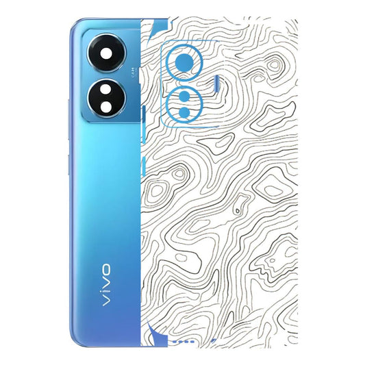 VIVO Z/V/X/T/U/S Series Phone Skins (All Models) - White Black Swirls - 3D Embossed Finish (L-219) Vivo T1
