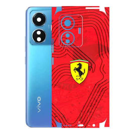 VIVO Z/V/X/T/U/S Series Phone Skins (All Models) - Red Ferrari Logo Stylish - 3D Embossed Finish (L-238) Vivo T1
