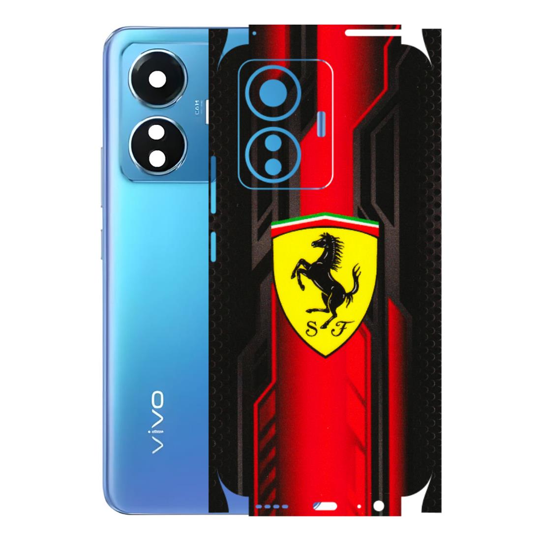 VIVO Z/V/X/T/U/S Series Phone Skins (All Models) - Black Ferrari Logo - 3D Embossed Finish (L-253) Vivo T1