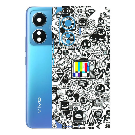 VIVO Z/V/X/T/U/S Series Phone Skins (All Models) - Doodles Positive Art - 3D Embossed Finish (L-263) Vivo T1
