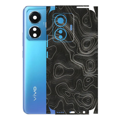 VIVO Z/V/X/T/U/S Series Phone Skins (All Models) - Abstract White Line Map - 3D Embossed Finish (L-269) Vivo T1
