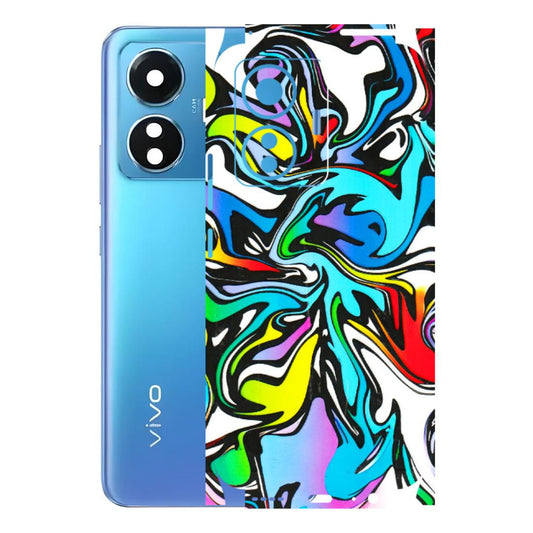 VIVO Z/V/X/T/U/S Series Phone Skins (All Models) - Abstract Colour Paints - 3D Embossed Finish (L-271) Vivo T1