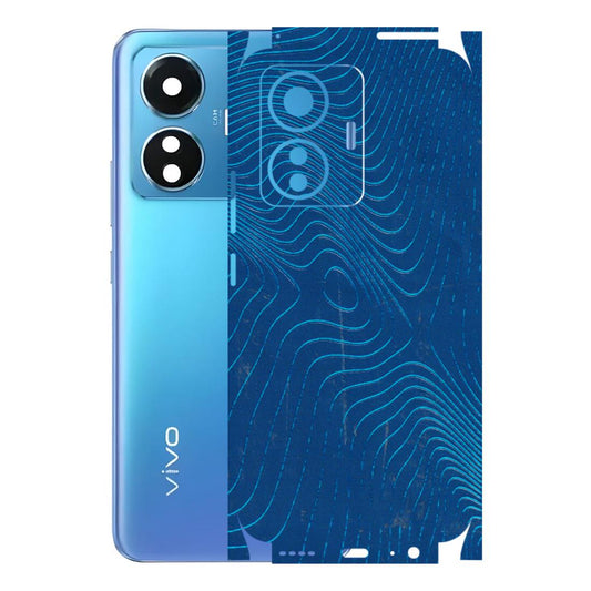VIVO Z/V/X/T/U/S Series Phone Skins (All Models) - Abstract Blue Line Map - 3D Embossed Finish (L-272) Vivo T1